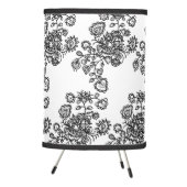 Modern Trendy Black & White Lace Pattern Tripod Lamp (Right)