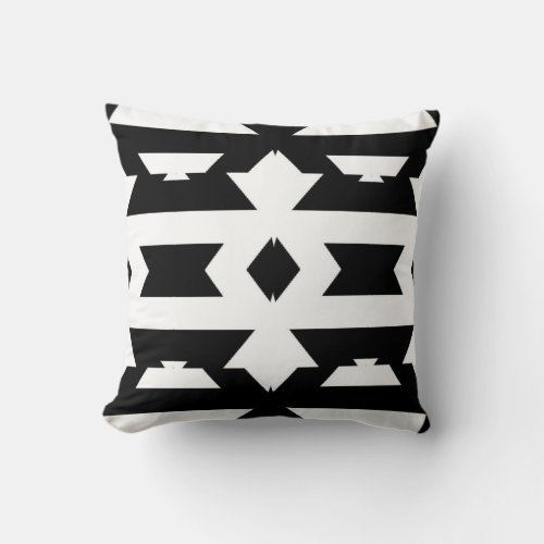 Modern Trendy Black  White Op Art Geometric Throw Pillow