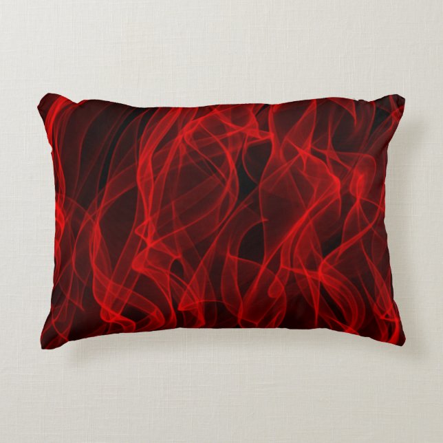 Modern Trendy Black White Red Abstract Pattern Decorative Pillow (Front)