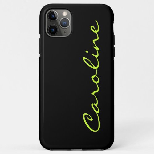 Modern Trendy Black with Any Name iPhone 11 Pro Max Case
