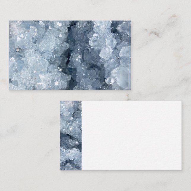 Modern Trendy Blue Celestite Crystal Agate Geode Business Card (Front/Back)