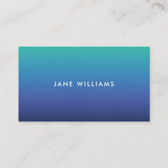 Modern Trendy Blue Gradient Minimalist Business Card (Front)