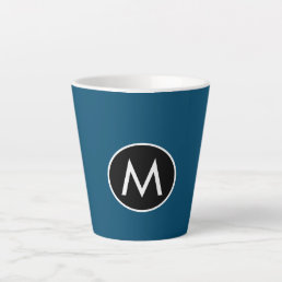 Modern Trendy Blue Monogram Latte Mug