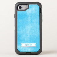 Modern Trendy Blue Rolled Ink OtterBox Defender iPhone 8/7 Case