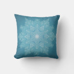 Modern Trendy Blue White Turquoise Boho Mandala Throw Pillow at Zazzle