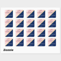 Blush Pink and Navy Wedding Envelope Seals, Zazzle