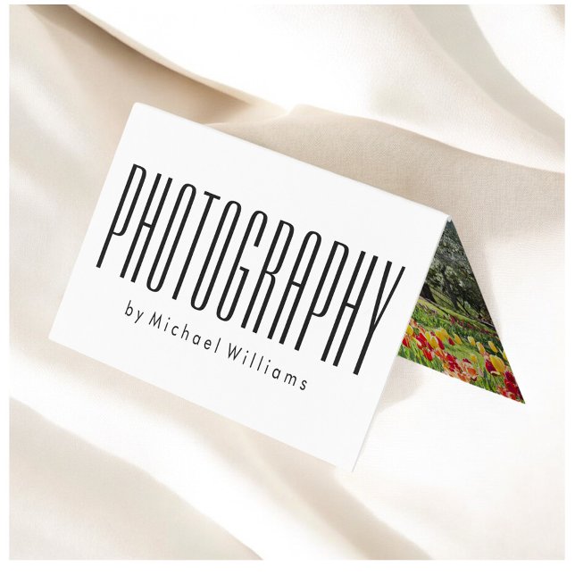 Modern Trendy Bold Photographer Business Card (Creator Uploaded)