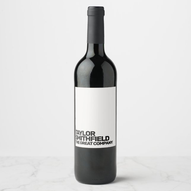 Modern Trendy Bold Type Wine Label (Front)