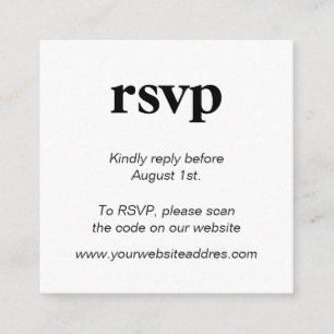 Modern trendy bold typography RSVP Enclosure Card