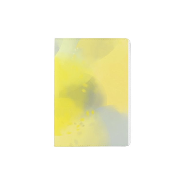 MODERN TRENDY BRIGHT YELLOW AND GREY ABSTRACT   PASSPORT HOLDER (Front)