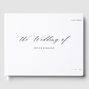 Modern Trendy Calligraphy Minimal Stylish Wedding Guest Book