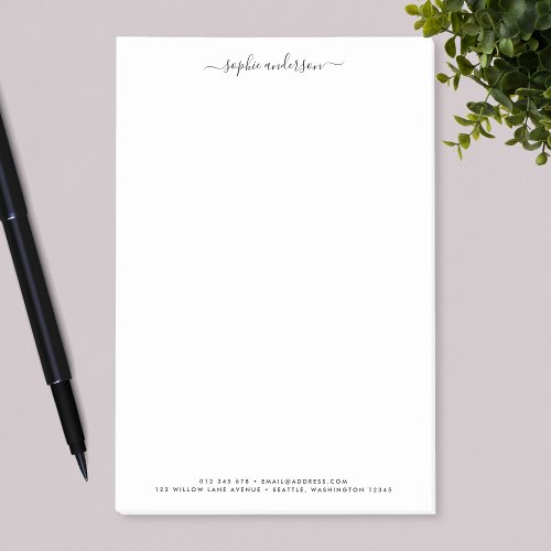 Modern Trendy Calligraphy Script Personalized Post_it Notes