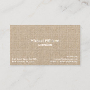 Modern Trendy Check Lines Pattern Chic Khaki Kraft Business Card
