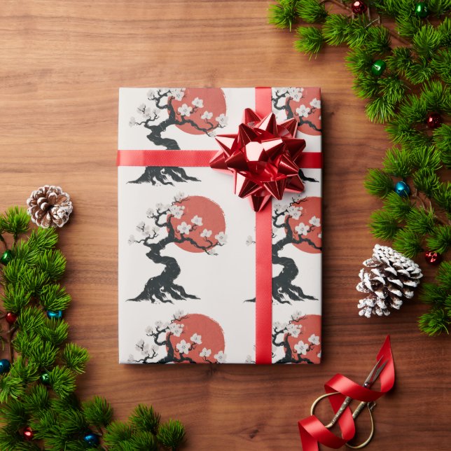 Modern Trendy Cherry Blossom Tree Branch           Wrapping Paper (Holiday Gift)