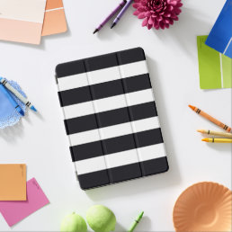 Modern Trendy Chic Black And White Striped Cool  iPad Air Cover