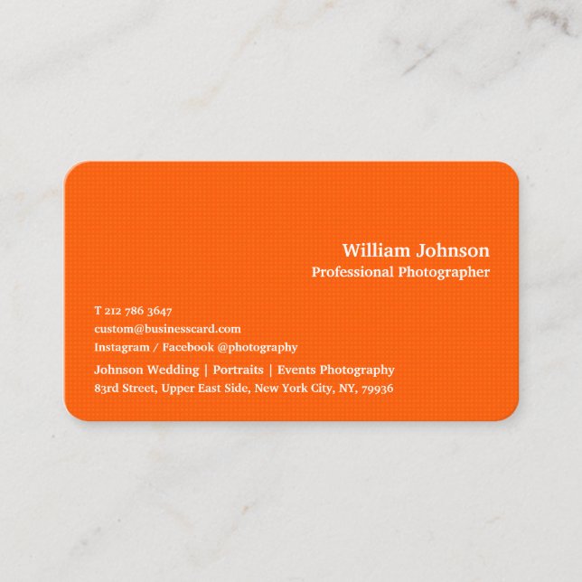 Modern Trendy Chic Orange Squares Personalized Business Card (Front)