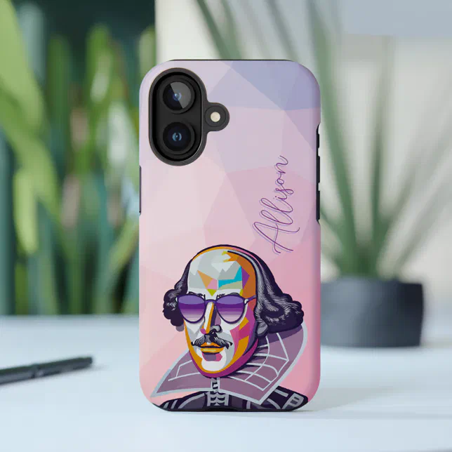 “Modern Trendy Chic Pink Geometric Shakespeare Case-Mate IPhone Case” – Shakespeare Quote – Phone/Device Case