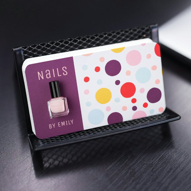 Modern Trendy Chic Professional Nail Art Spa Salon Business Card (Creator Uploaded)