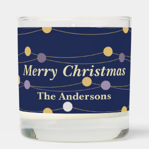 Modern Trendy Christmas Blue String Lights Scented Candle