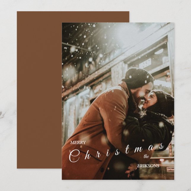  Modern Trendy Christmas Card for Couples (Front/Back)