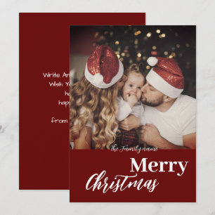 Modern Trendy Christmas Dark Dusky Family Photo Invitation