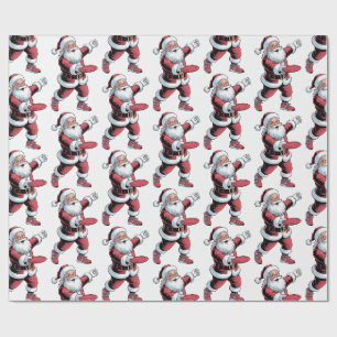 Modern Trendy Christmas Disc Golf Santa Claus Wrapping Paper
