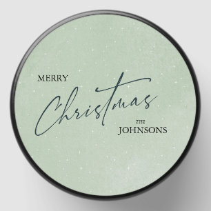 Modern Trendy Christmas Elegant Green Mini Candle Favors