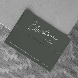 Modern Trendy Christmas | Forest Green Dark Dusky Envelope