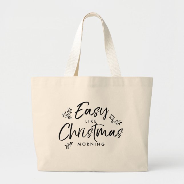 Modern Trendy Christmas Fun Quote Lyrics Humor Pun Large Tote Bag (Front)