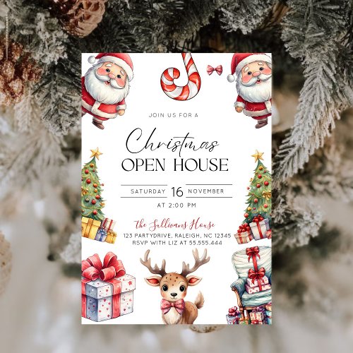 Modern  Trendy Christmas Open House Invitation