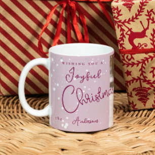 Modern Trendy Christmas snowflakes Photo Coffee Mug