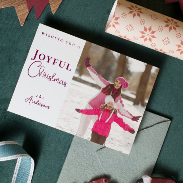 Modern Trendy Christmas snowflakes Photo Holiday Card (Modern Trendy Christmas Photo Holiday Card)