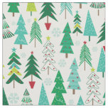 Modern Trendy Christmas Trees Festive Holiday Fabric