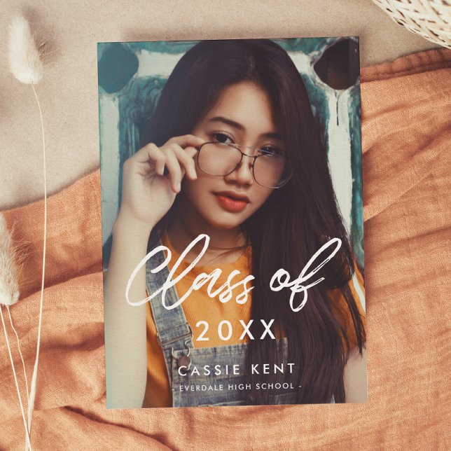 Modern trendy Class of 2025 Photo graduation Announcement (Creator Uploaded)