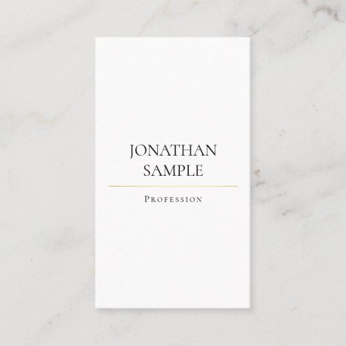 Modern Trendy Clean Design Elegant Plain Luxury Business Card