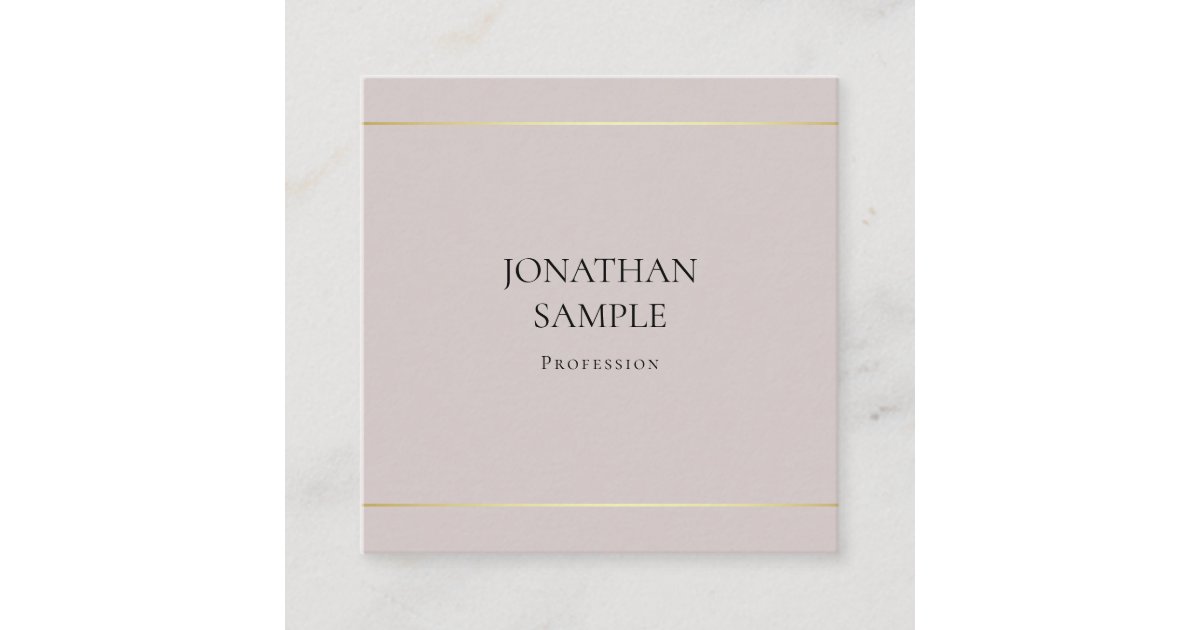 Modern Trendy Clean Design Elegant Plain Luxury Square Business Card ...