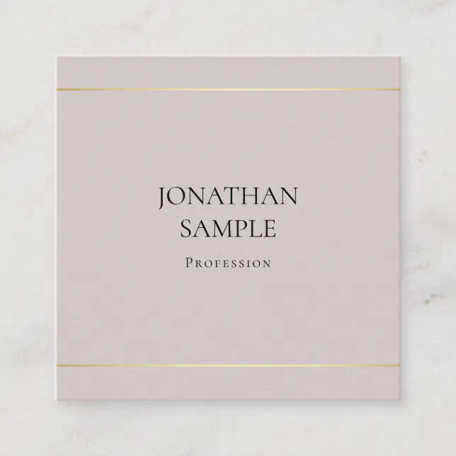 Modern Trendy Clean Design Elegant Plain Luxury Square Business Card ...