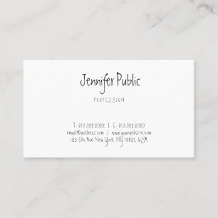 Modern Trendy Clean Template Elegant Hand Script Business Card
