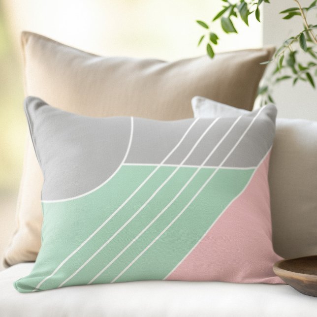 Modern trendy color block abstract elegant lumbar pillow (Creator Uploaded)