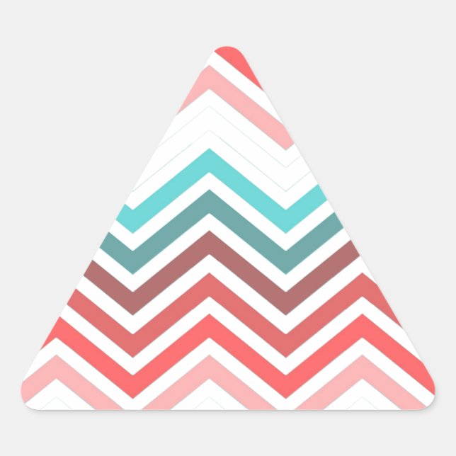 Modern, trendy, colorful chevron zigzag triangle sticker (Front)