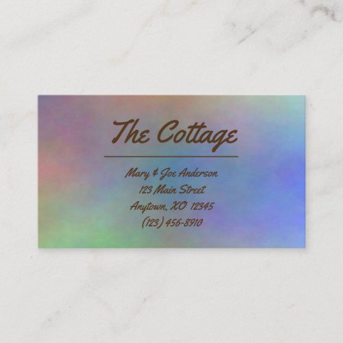 Modern Trendy Colorful Guest House Vacation Rental Business Card