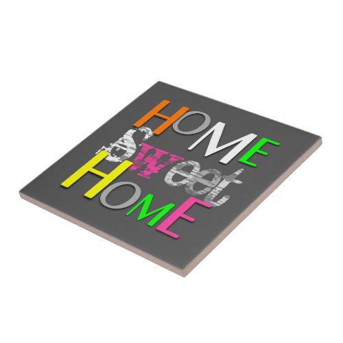 Modern Trendy Colorful Home Sweet Home Ceramic Tile