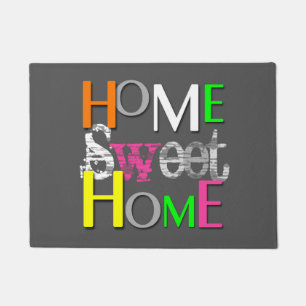 Modern Trendy Colorful Home Sweet Home Doormat