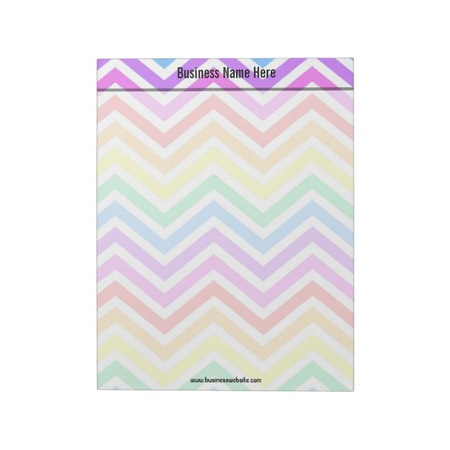 modern trendy colorful rainbow chevron custom notepad
