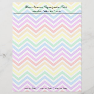 modern, trendy colorful rainbow chevron zigzag letterhead