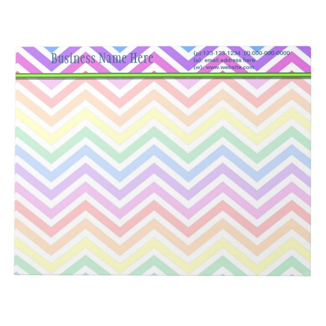 modern trendy colorful rainbow chevron zigzag notepad