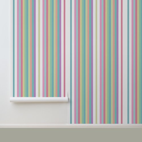 Modern Trendy Colorful Stripes Pattern Wallpaper