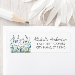 Modern Trendy Colorful Wildflower Return Address Label