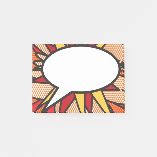 Modern Trendy Comic Book Pop Art Speech Bubble  Post-it Notes (Front)