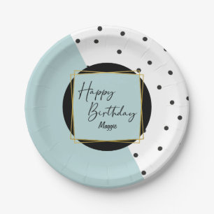 Modern Trendy Confetti Dots Birthday for Her Paper Plates